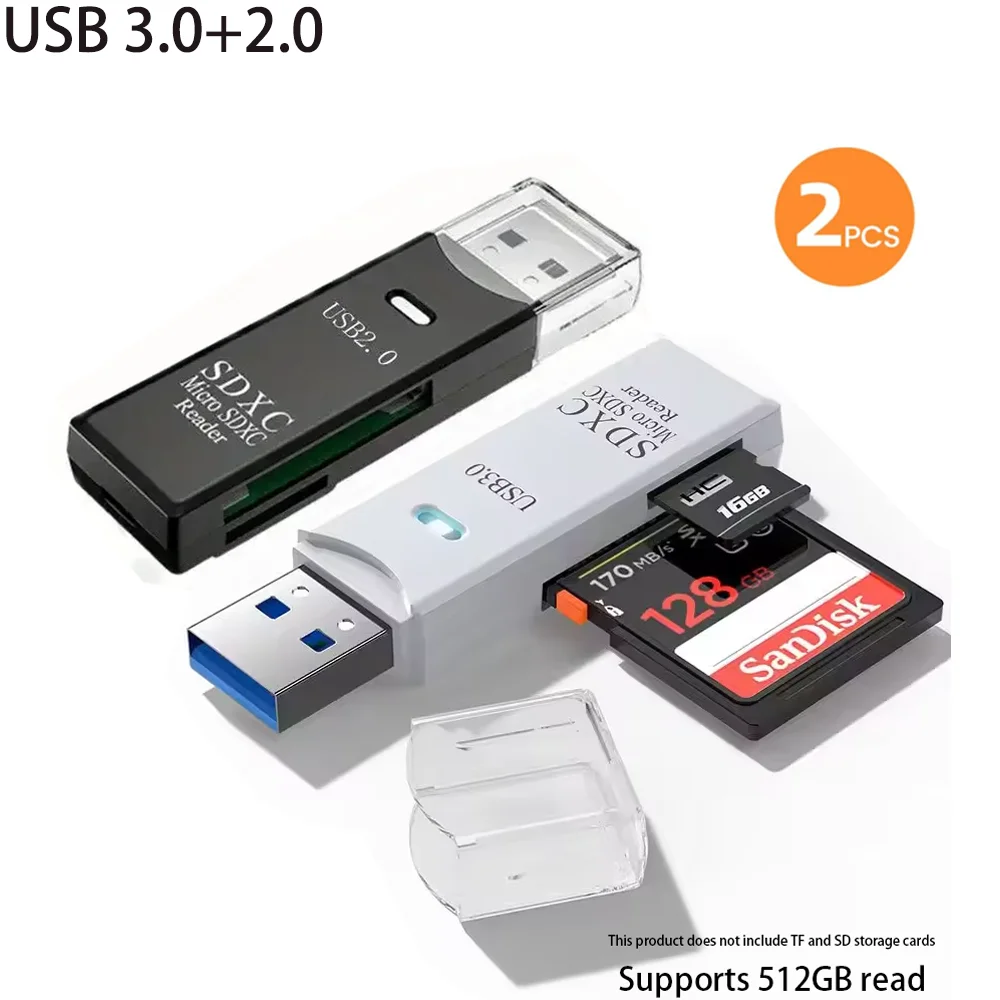 Czytnik kart 2w1 USB 3.0 Multifunkcyjny Micro SD TF Czytnik Kart Pamięci Adapter do Kart USB Flash Drive Akcesoria do Laptopów PC