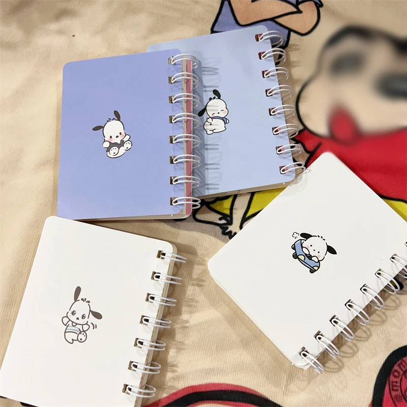 4Pcs Sanrio Pochacco Cartoon Coil Book Pocket Notebook Cartoon Exercise Book Stationery Student Supplies Kids Toys Gift For Girl