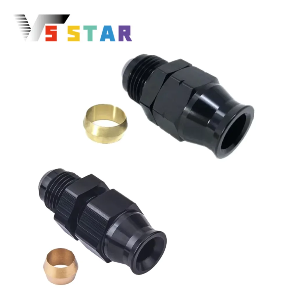 Universele 2 stks AN6 Male Naar 3/8 "& 5/16" Rechte Aluminium Hardline Buis Brandstofleiding Fitting Compressie Adapter TF-1111