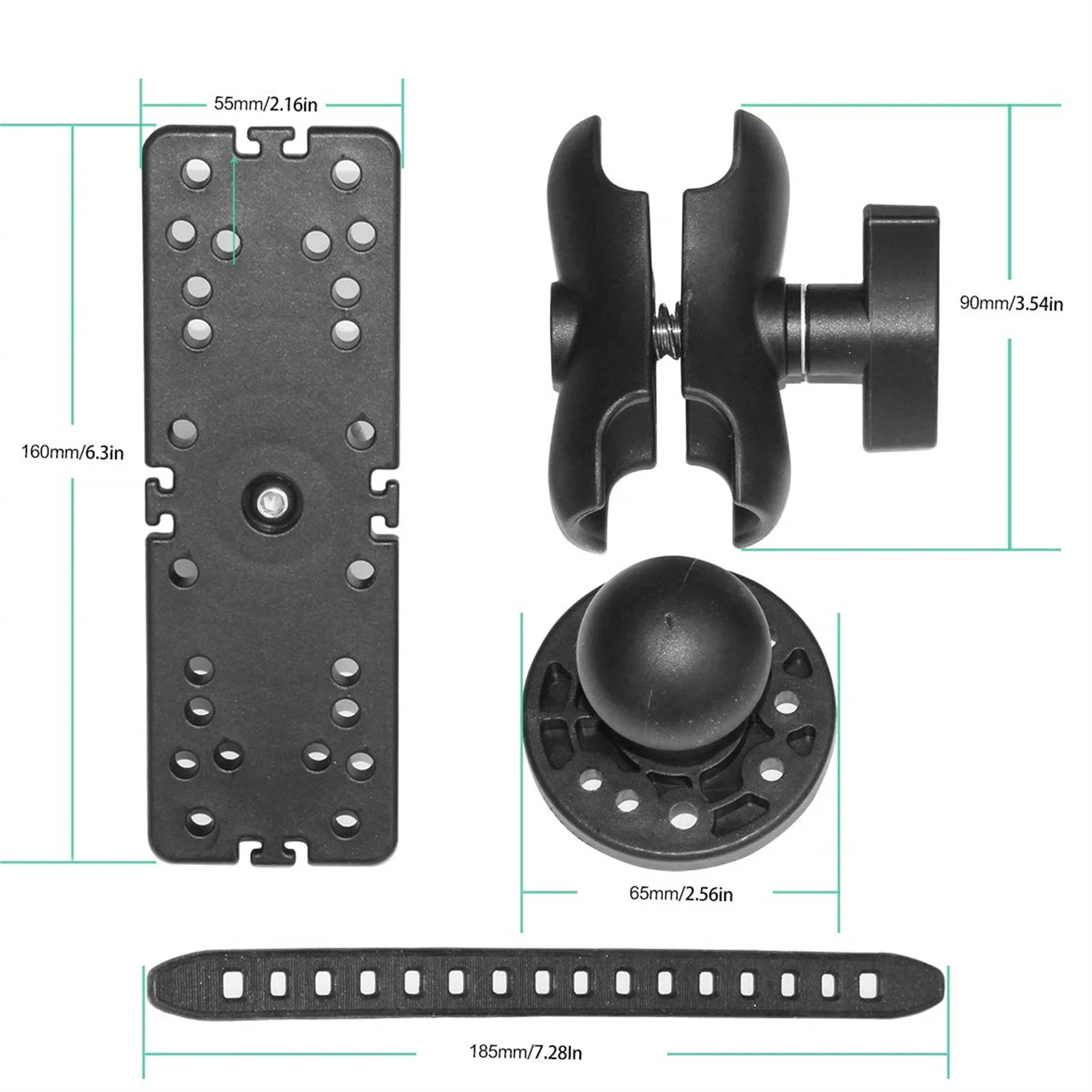 Base di montaggio per Fish Finder girevole girevole a 360 gradi supporto per Fish Finder elettronico Design Multi-fori staffa per Fish Finder facile