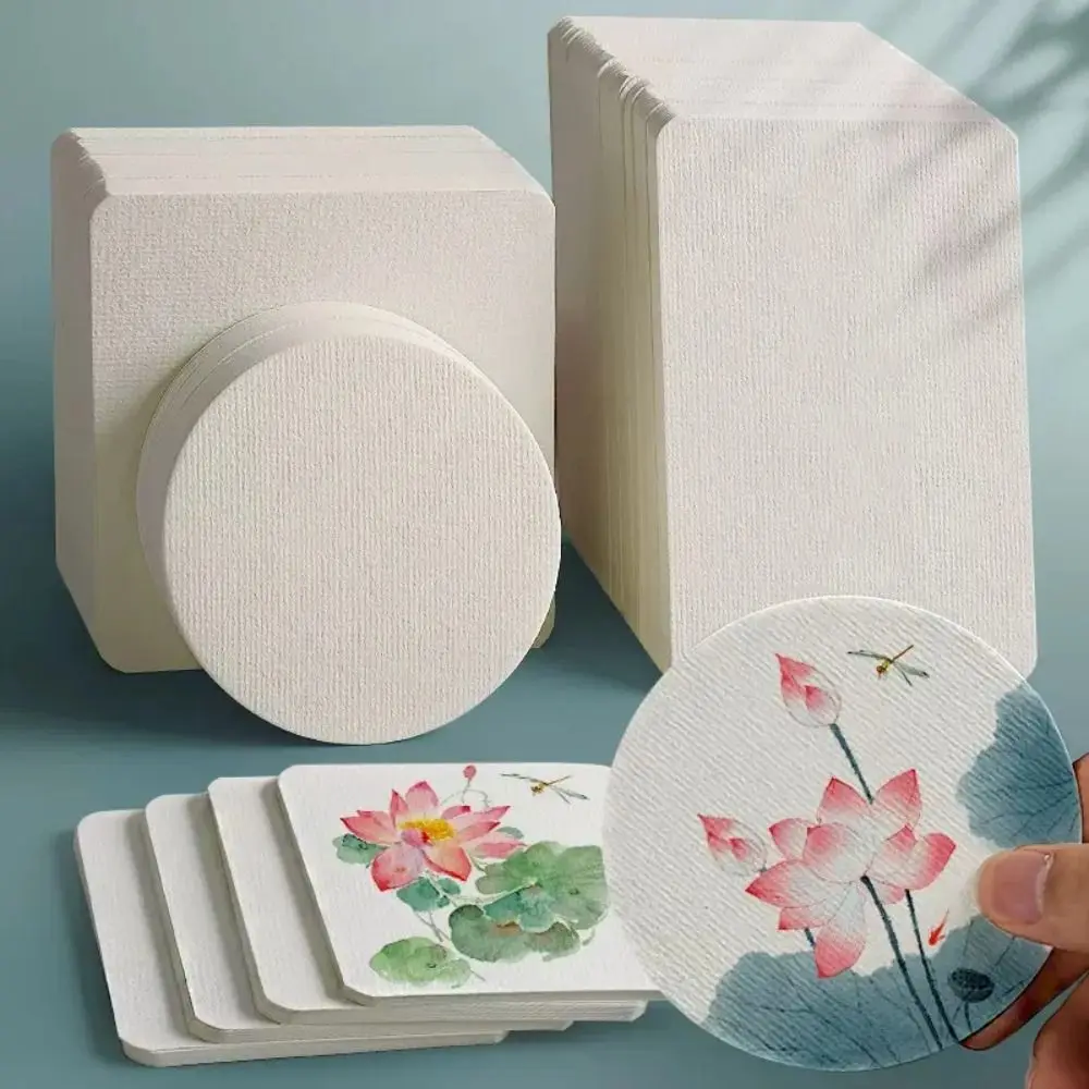 50Sheets/Set Square/Round/Rectangle Watercolor Paper Blank Professional Watercolor Cardboard Water Color Paper Postcard