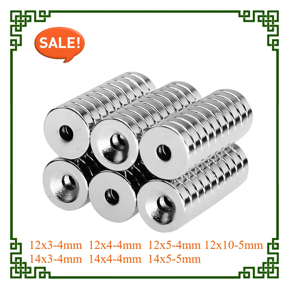 12x3-4 Powerful Magnets 12x4-4 Strong Round Magnet With Hole For DIY Building Scientific Office 12x5-4 12x10-5 14x5-5 14x3-4