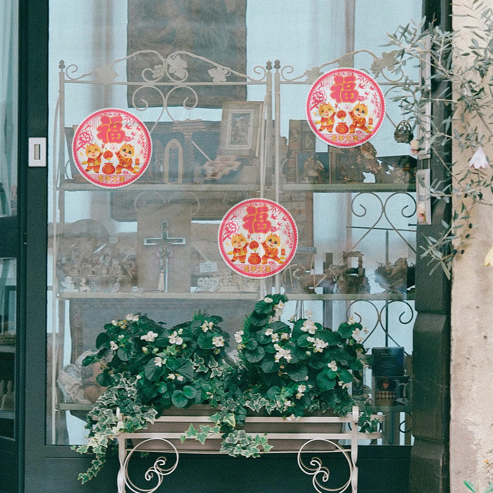 

20Pcs Chinese New Year Window Clings Fu Character Static Cling Decals for Windows Spring Festival Decoration Year of Dragon