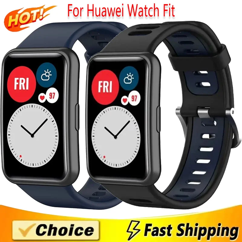 Correa de silicona para Huawei Watch Fit Original Smartwatch cómoda correa de repuesto Huawei Watch Fit nuevos accesorios Corre