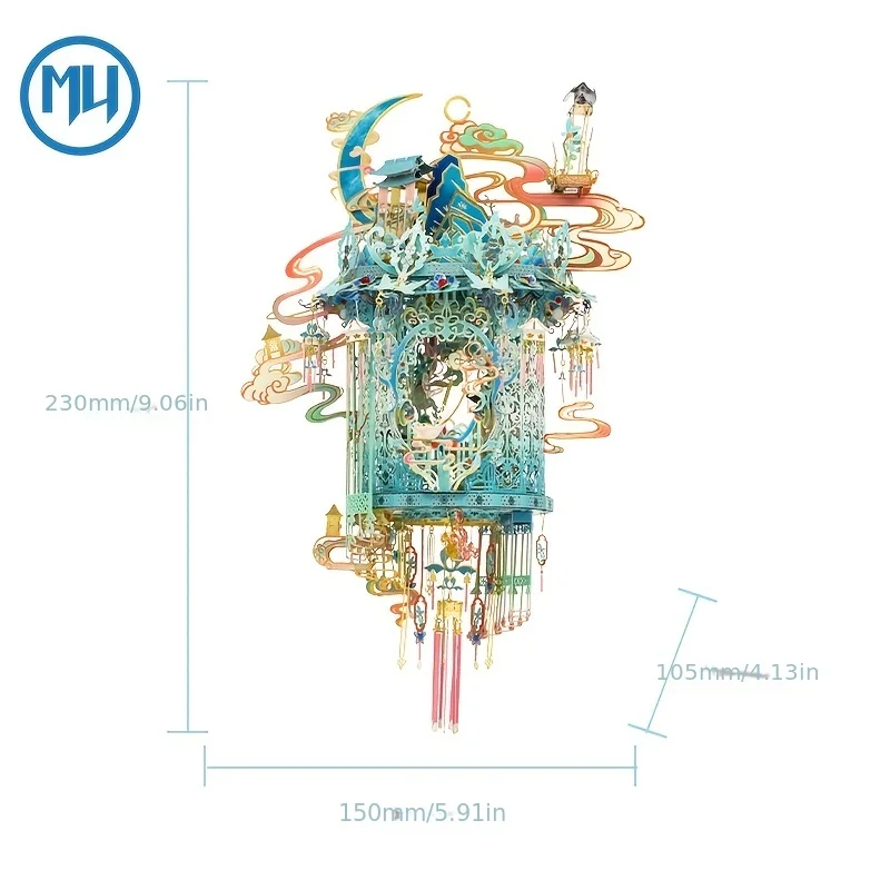 MY 까치 랜턴 3D 금속 조립 모델 퍼즐, 핸드메이드 DIY 명절 선물, 절묘한 탁상 장식품