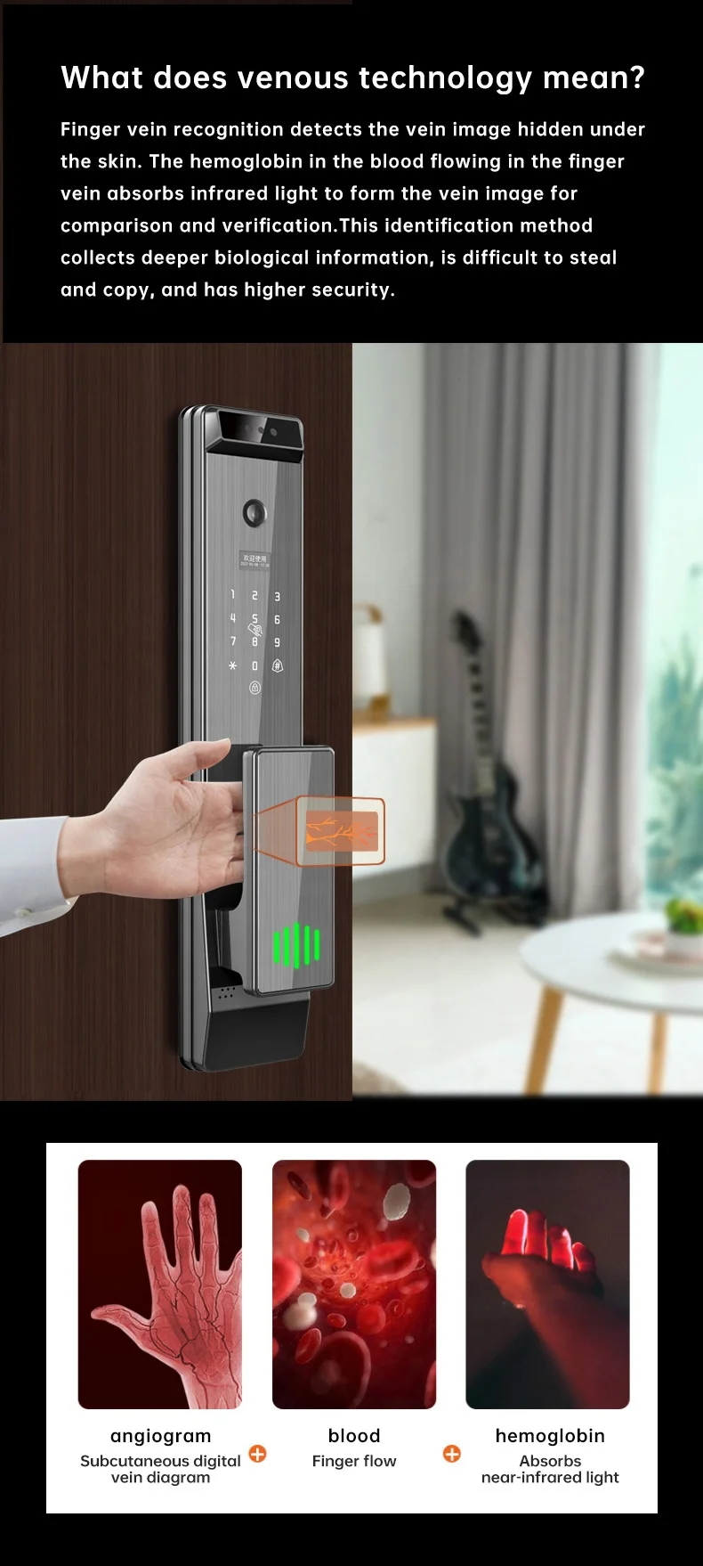 YOUHE Tuya Smart Lock Automatic Biometric Lock Wifi App Combination Home Security Fingerprint Lock