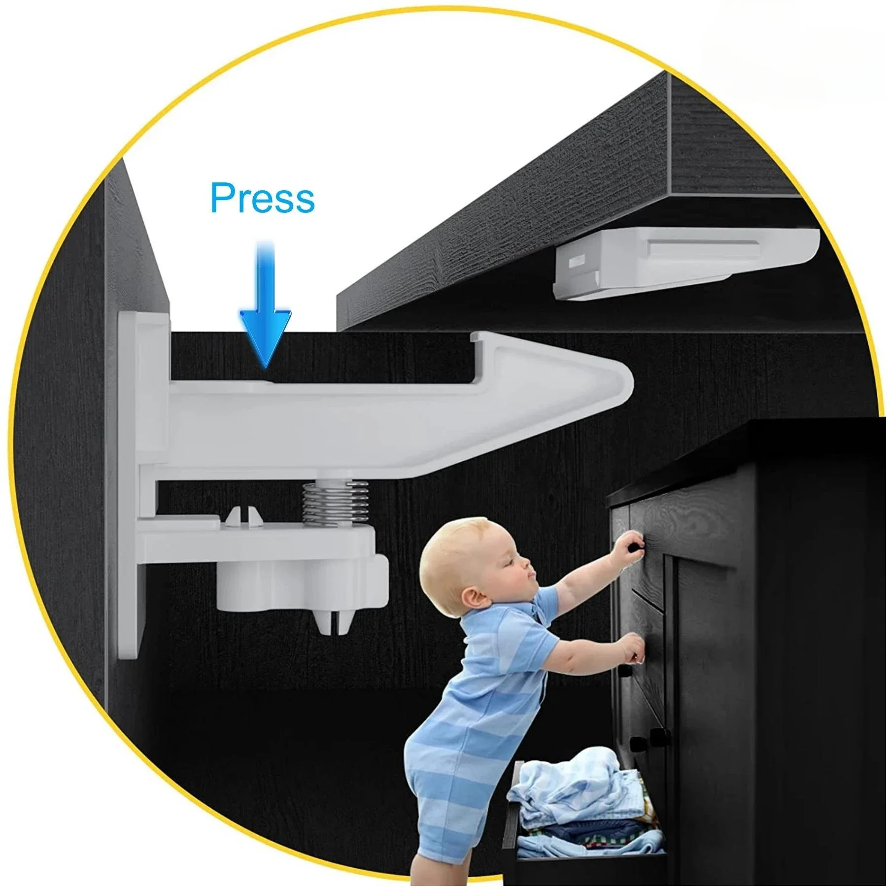 Children Protection Baby Safety Lock Magnetic Drawer Cabinet Door No Drilling Installation Lock Limiter Children Security Locks
