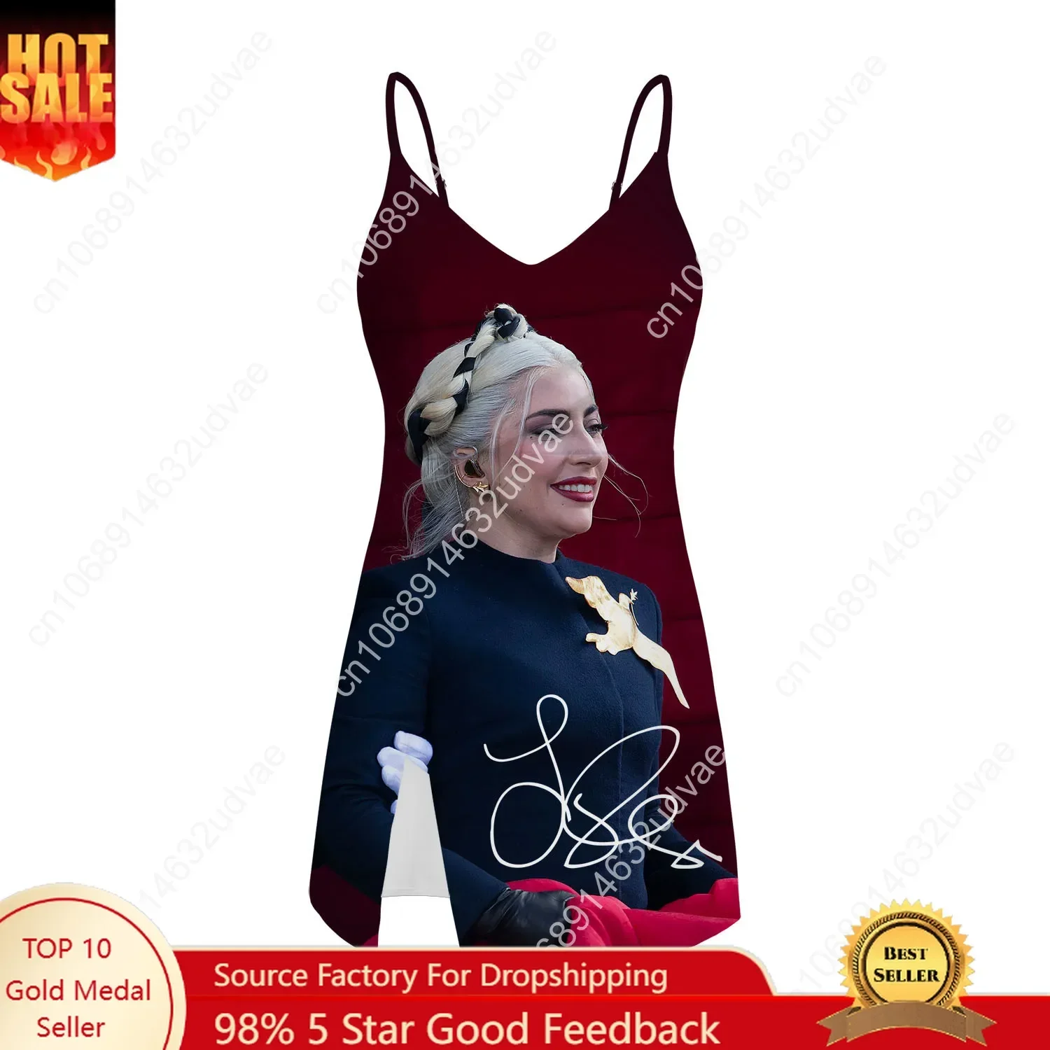 Lady Gaga Sling Dress Swimsuit Womens Bathing Suits Personalized Fashion Swimwear Pool Party Bikini Custom Made Beachwear