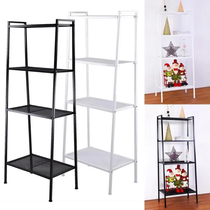 4 Tier Bookshelf Plant Flower Stand Storage Rack Ladder Book Shelf Industrial Organizer Modern Shelves Bookcase Living Room Rack