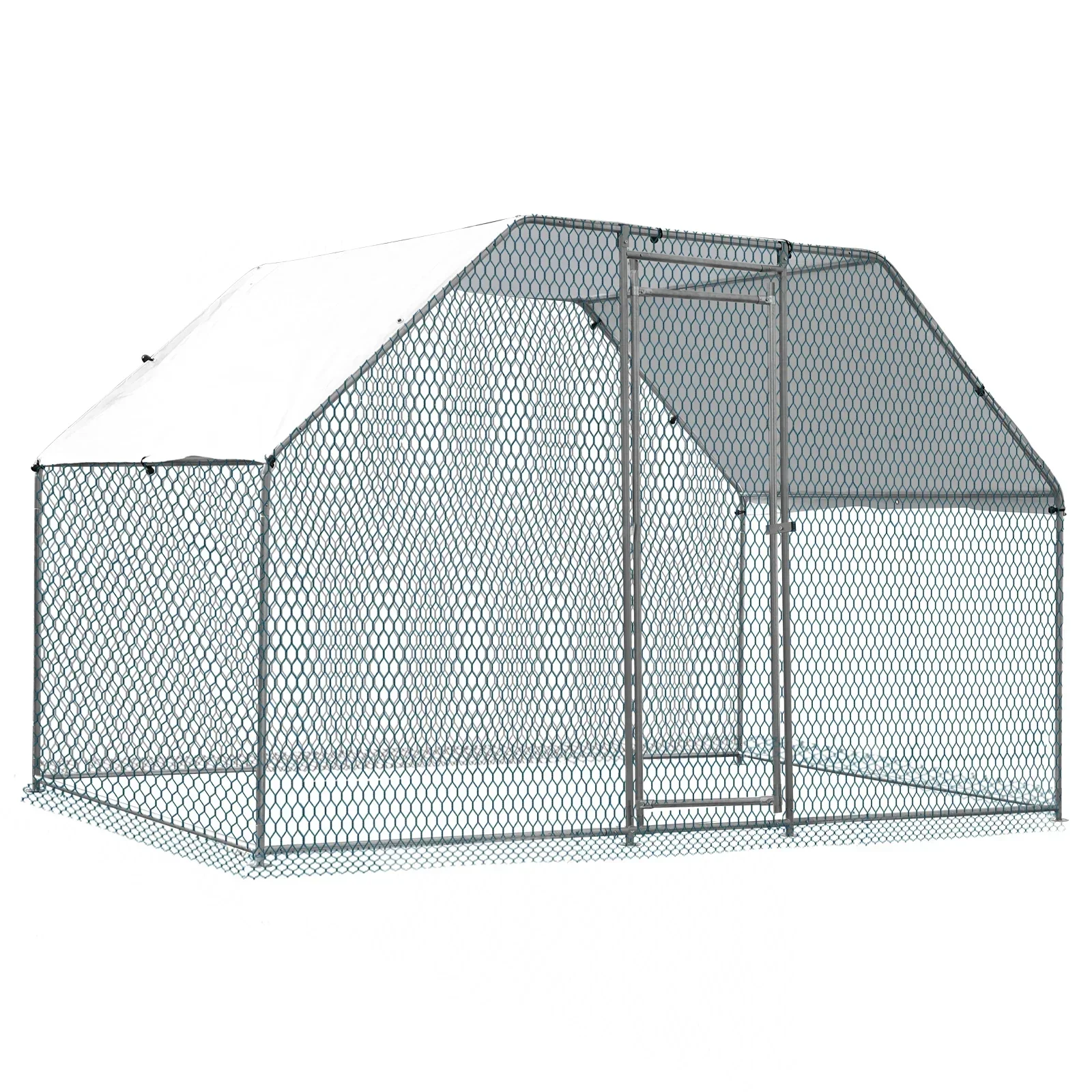 

Chicken Coop Run Upgraded with Large Walk-in Poultry Cage for Outdoor Yard Farm, Galvanized Netting, Cages