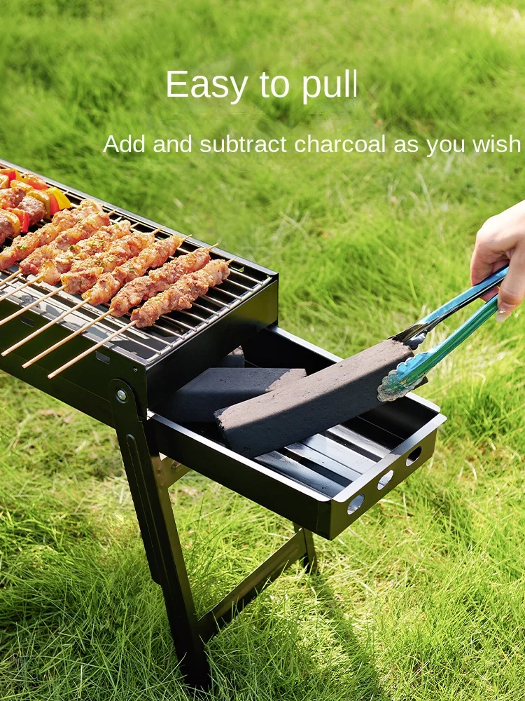 

Primitive barbecue grills, home barbecue racks, camping outdoor small grills, stainless steel folding stoves, charcoal racks