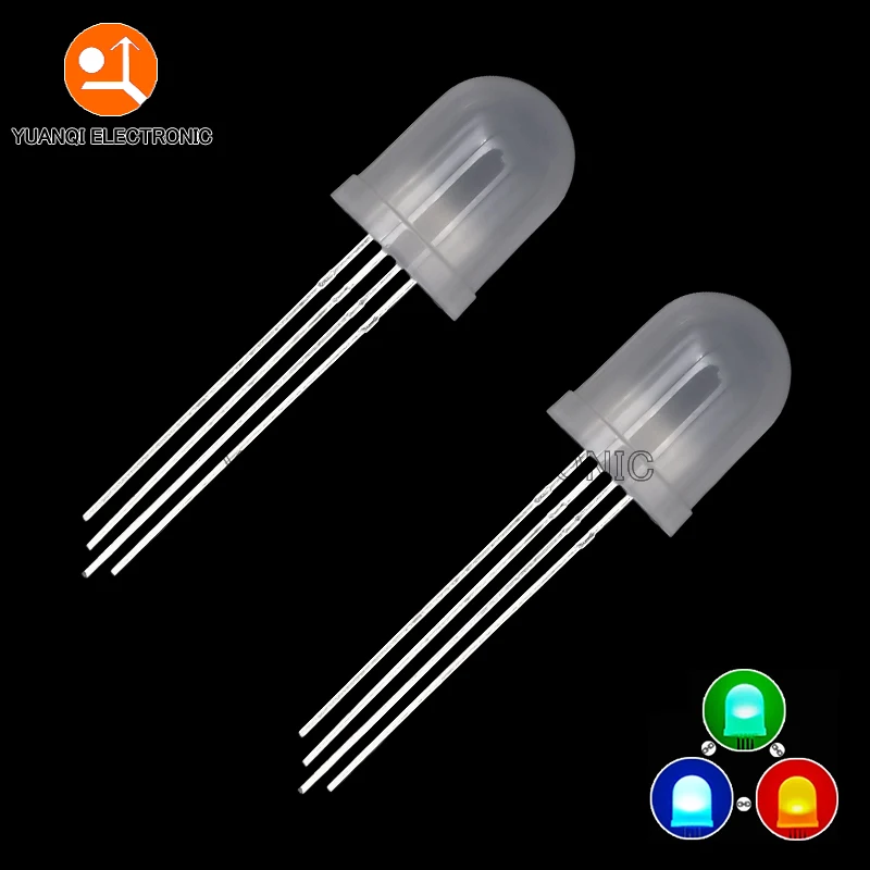 10pcs 10mm 4pins full-color RGB LED Common Anode / Cathode Transparent / Fog F10 Tri-Color Light Emitting Diode Red Green Blue