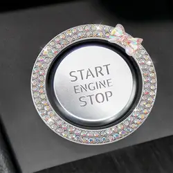 Car Ignition Ring Rhinestone Design Start Engine Ring Car Ignition Button Decoration Ring Start Engine Ring Car Start Button