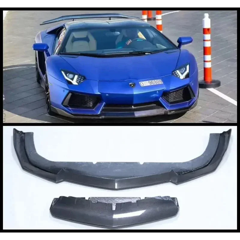 For Lamborghini Aventador LP700 LP720 LP750 2011-2018 DMC Style Real Carbon Fiber Front Bumper Lip Splitters Cup Cover Body Kits