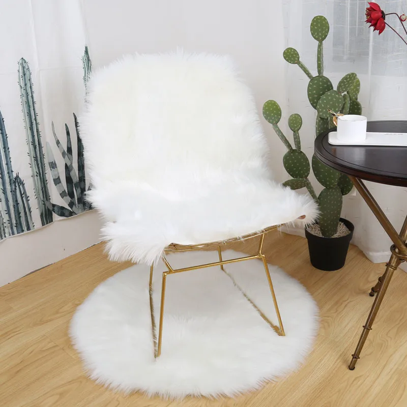 Soft shaped small carpet chair cover bedroom cushion warm fur carpet seat fur carpet living room decoration carpet Dropshipping