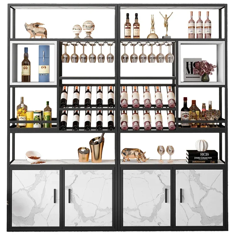 

Red wine display rack modern wrought iron storage living room restaurant bar wine bottle