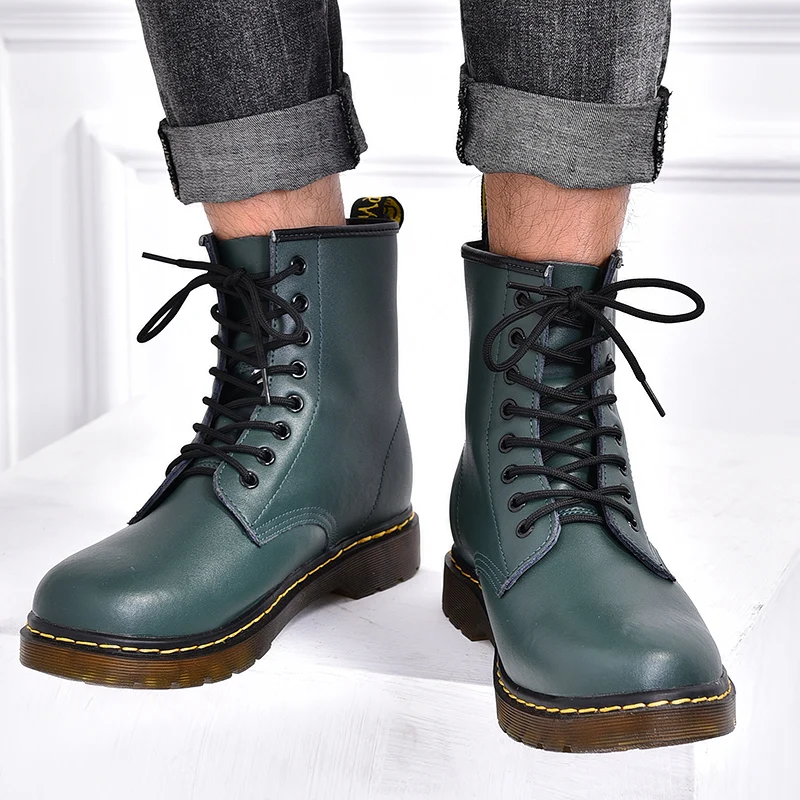 Мужские классические ботинки из натуральной кожи с шестью отверстиями, модные короткие ботильоны для верховой езды в британском стиле, уличные ботинки, размер 35-48, женские ботинки