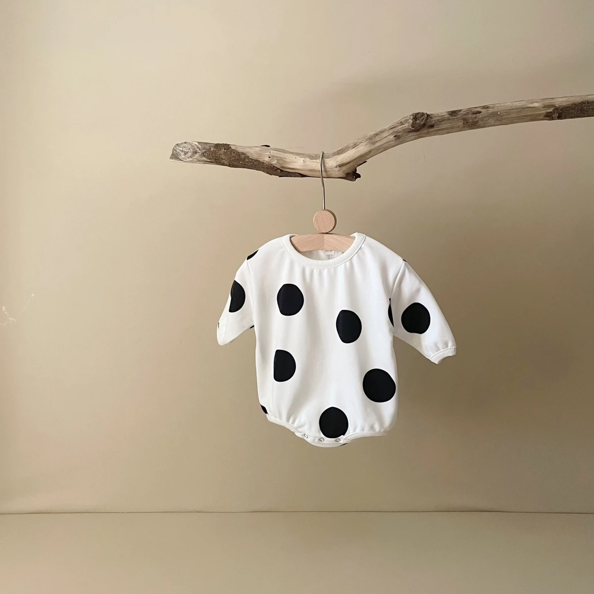 Korean INS Baby Girls Romper Clothes for Newborns Bodysuit Long Sleeve Polka Dots Sweatshirt Romper 2023 Autumn Baby Boy Romper