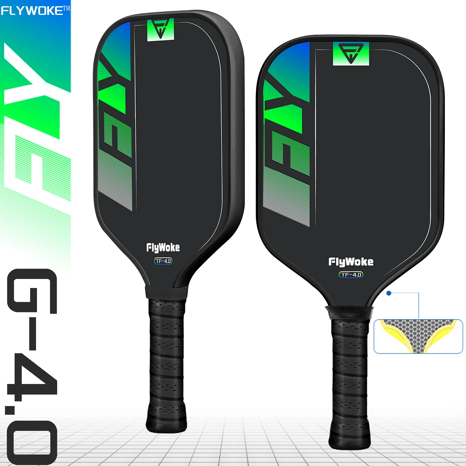 

Термопрессованная интегрированная ракетка для пиклбола 4.0 с внутренним сердечником, удобной рукояткой, отличным отскоком мяча и большой зоной оптимального удара (Sweet Spot Area)