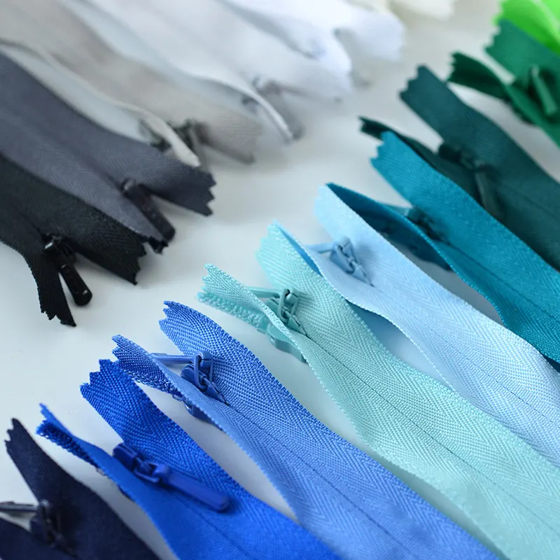 

（5 10 30 pieces） YKK Cloth Edge Invisible Zipper Handmade Bag DIY Accessories Black White Grey Khaki Silver 25cm