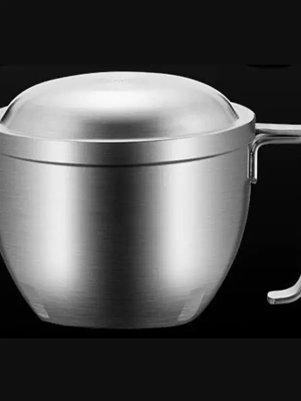 

Food ade 304 Stainl Steel Lunch Box Soup Bowl with Lid for Office Workers round ape Matte Fini Chinese Sle Bowl