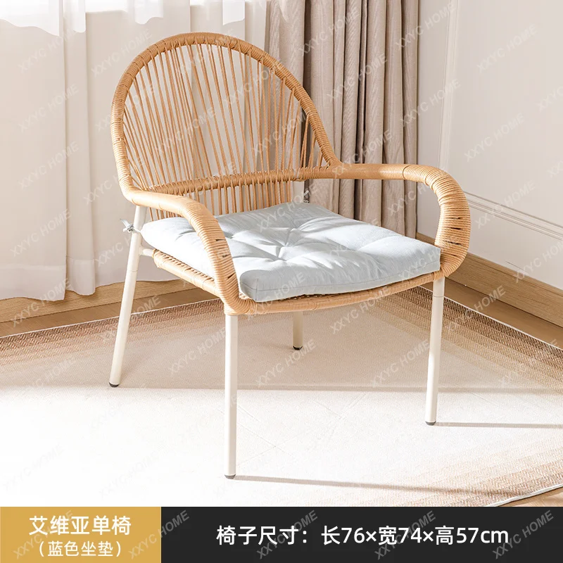 Lbalcony small table and chairs household leisure tea table and chair combination outdoor garden woven rattan chair