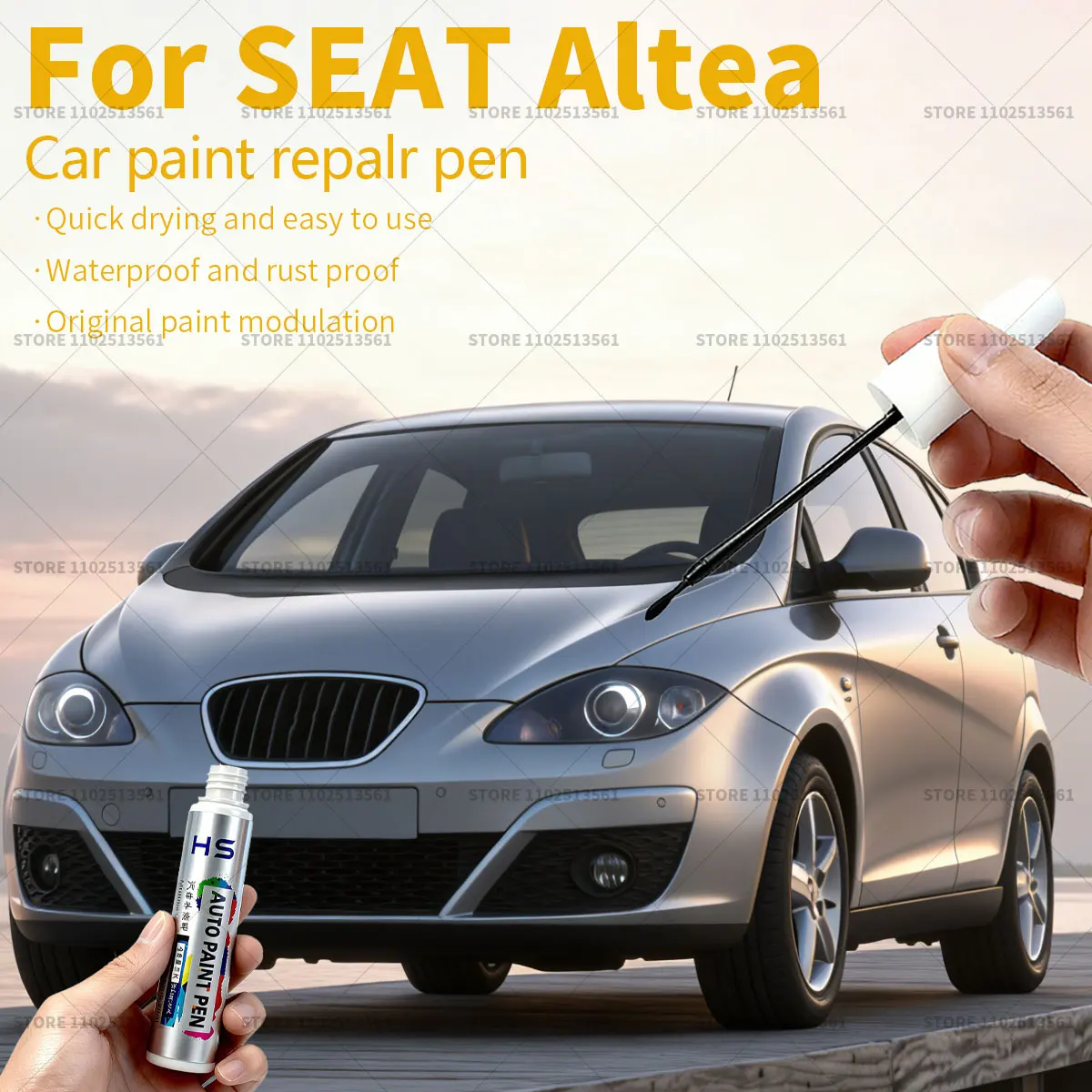 Car Paint Repair Pen Paint Scratch Repair Accessories For SEAT Altea Apolo Blue Black Estrella Silver White Candy Sl Beige Red
