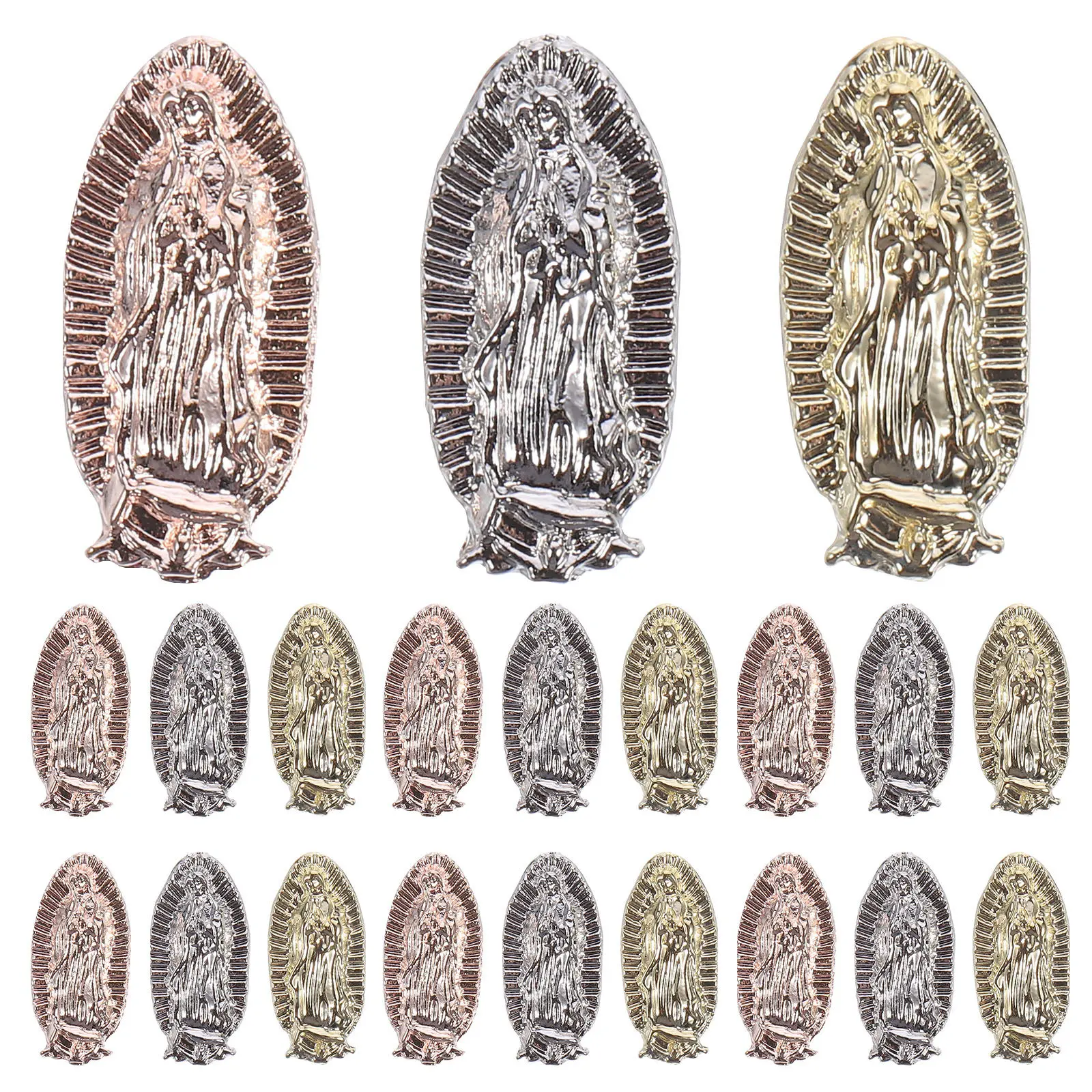 

20Pcs Mary Nail Charms Embossed Alloy Decorative Nail Art Supplies Unique 3D Charms for Nails Craft Nails Accessories