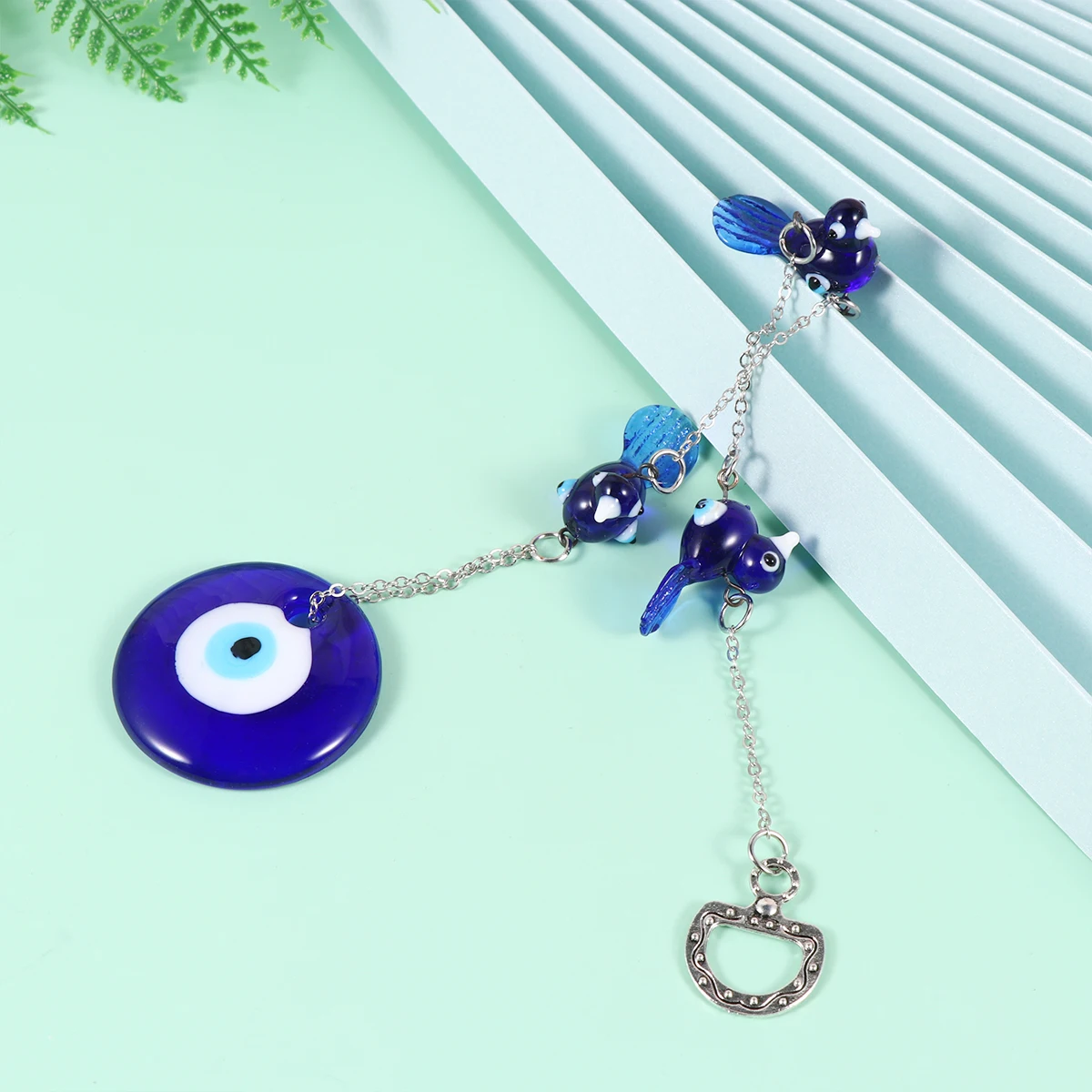 

1Pcs Colored Bird Blue Eye Ornament Handmade Three Swallows Wall Hanging Home Pendant Evil Eye Charm Decorative Wall Decor