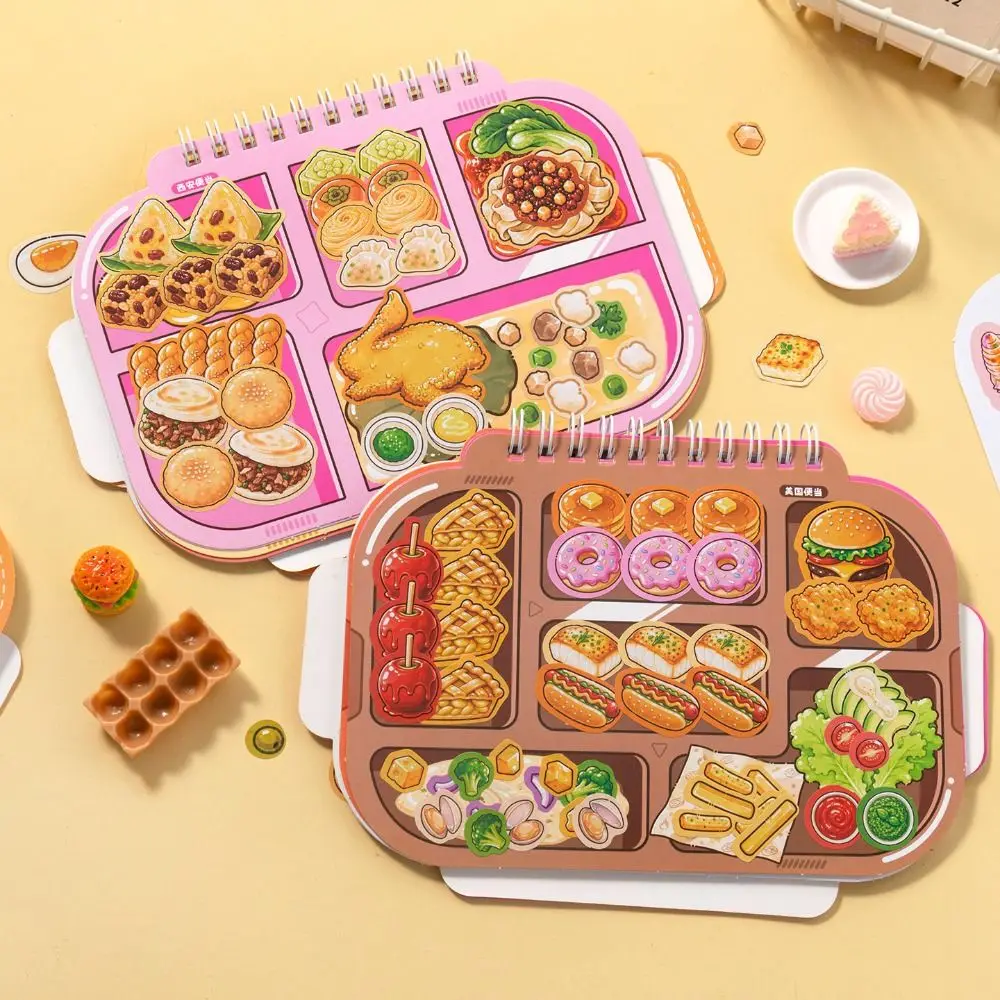 Self Adhesive Food Scene Sticker Book Cute Style Colorful Miniature Food Stickers Food Pattern Food Collage Stickers