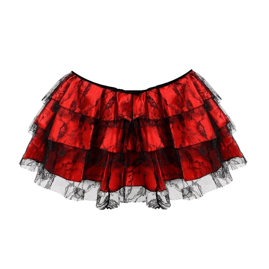 Vrouwen Sexy Bloemen Kant Mesh Tulle Mini Plooirok Gelaagde Ruches Rok Showgirl Party Mode Dans Rokken Match Korsetten