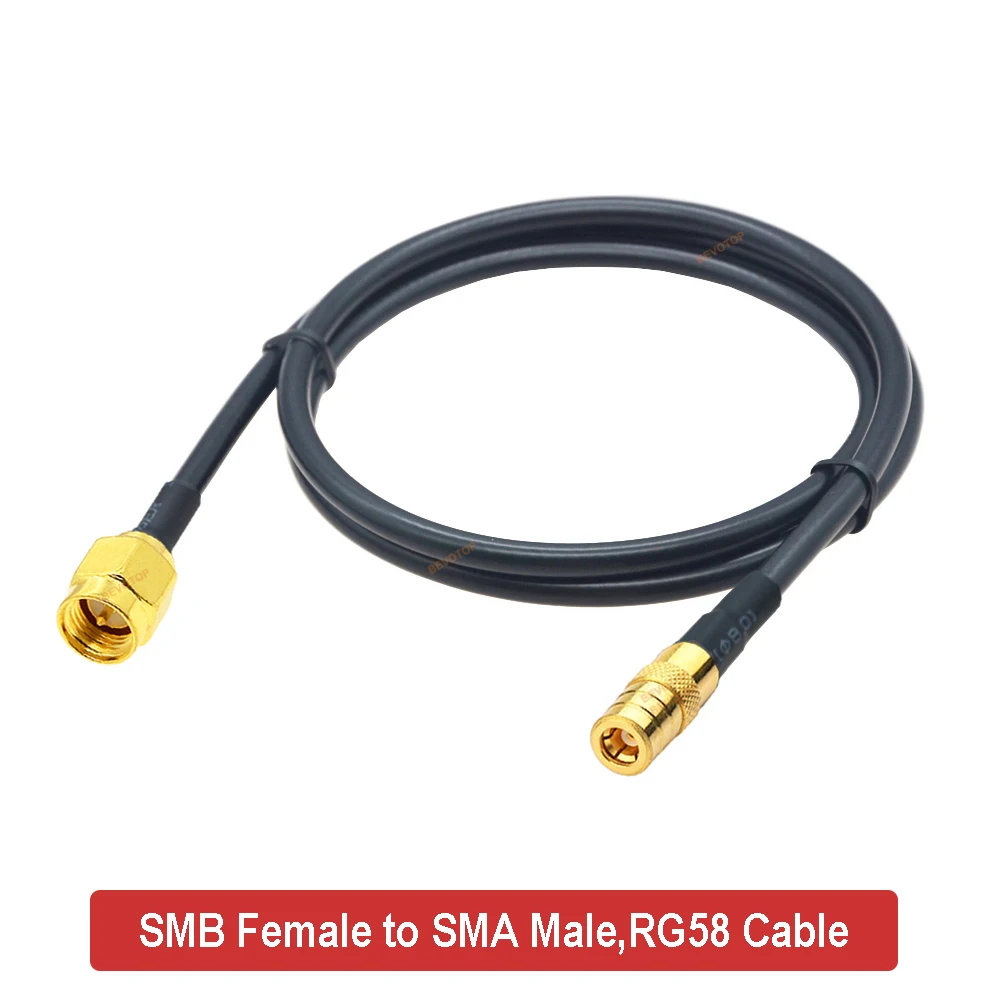 BEVOTOP RG58 Coaxial Cable SMA Male to SMB Female Jack 50 Ohm WiFi Antenna Extension RF Jumper Pigtail for Electronic Components