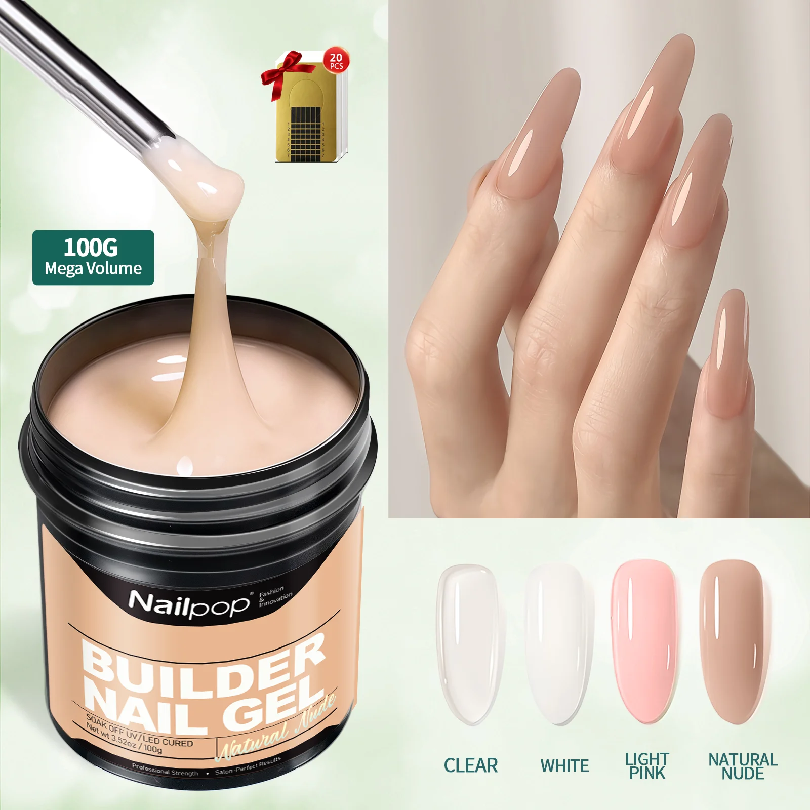 Fast Fast Building Nail Gel Extension Clear White Pink Nude Poly Gel for Nail Enhancements UV LED Cured Manicure Varnish 30/100g - Aliexpress Deal