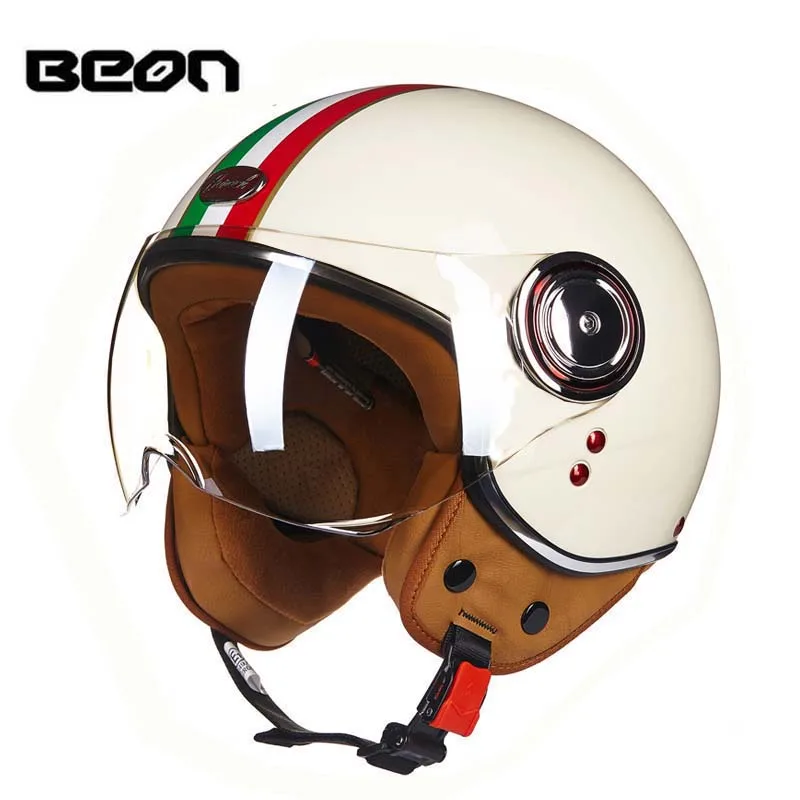 Popular Men's Moto Helmet BEON Motorcycle Helmets Woman Removable Lining Clear Visor Four Season Motocross Accessories