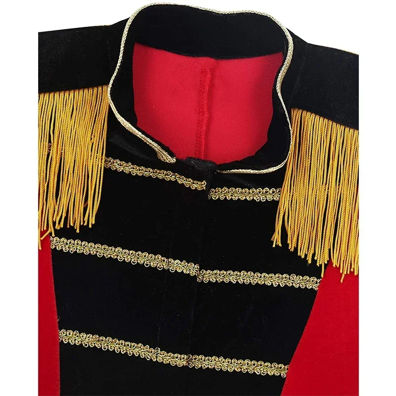 Veste de Costume Médiéval pour Homme Adulte, Uniforme de Performance sur Scène, Manteau d'Halloween, Cosplay Victorien, Showman, Ringmaster, Vêtements de brevLYus