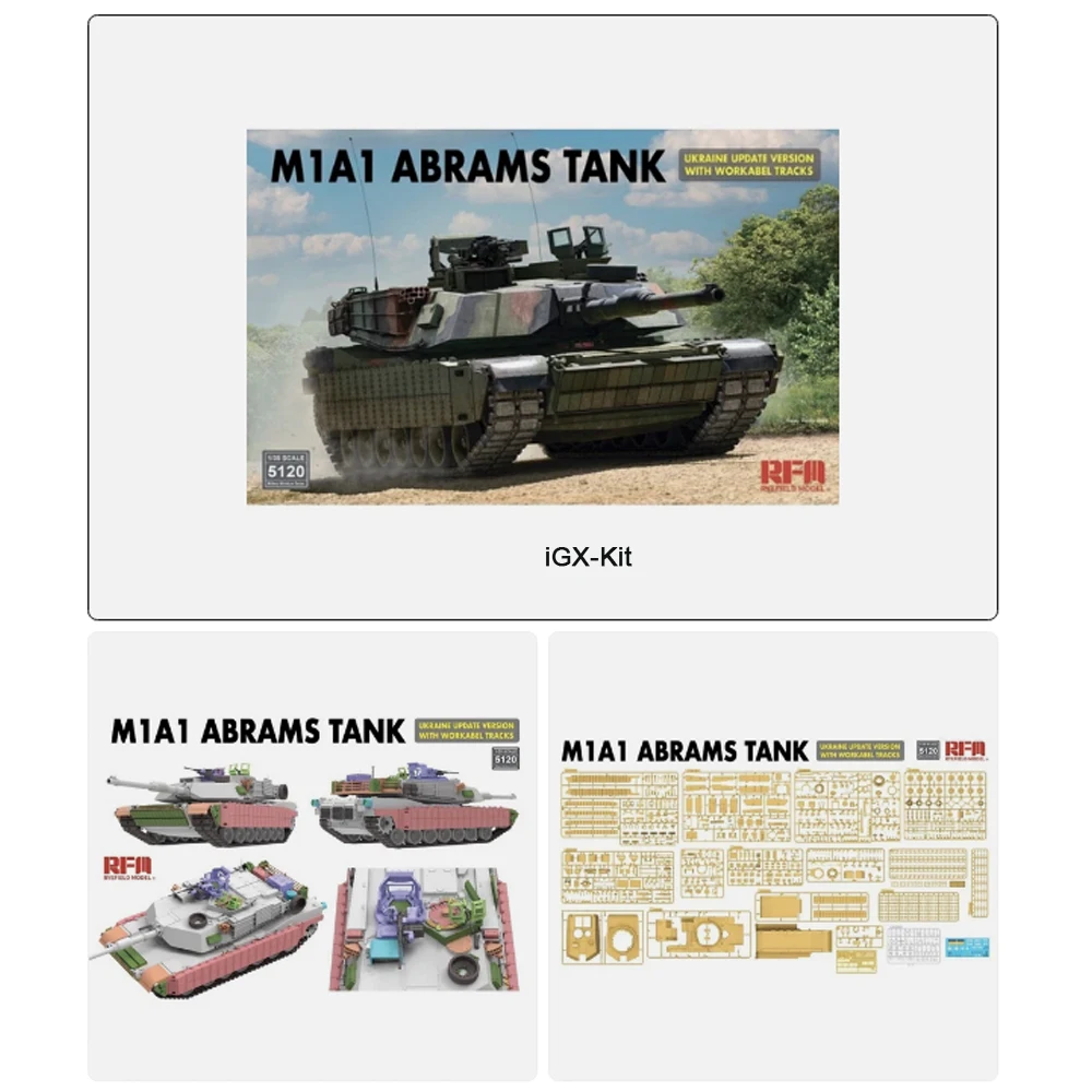 Rye Field 5120 1:35 Scale  M1A1 Abrams MBT Ukraine Update Version w/Workable Tracks  Vehicle Plastic Assembly Model Building Kit