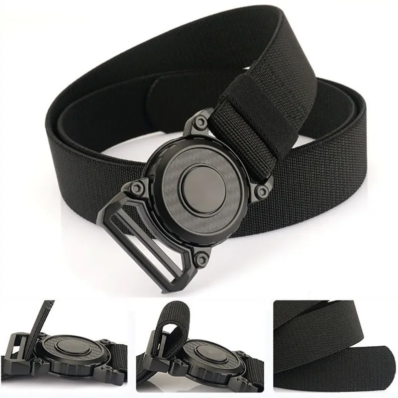 Rotary Quick Release Alloy Buckle Belts for Men Wear-resistant Nylon Tactical Belt Multifunctional Outdoor Belt Hunting