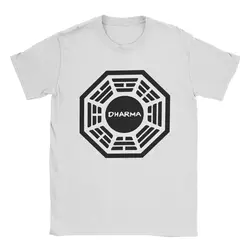 Vintage Dharma Initiative 1977 Tv Show Lost T-Shirt Men O Neck Cotton T Shirt Short Sleeve Tees Original Clothing