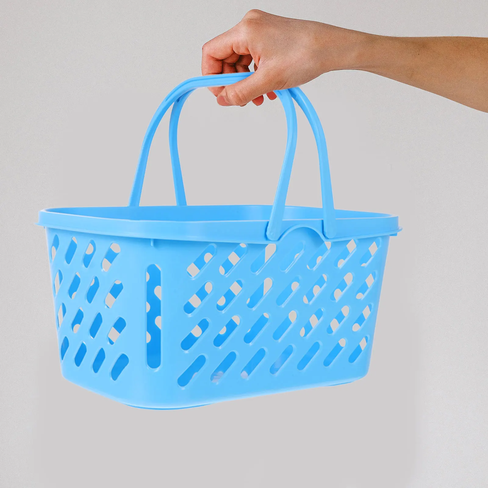 

Shopping Basket Home Storage Mall Baskets Double Handles Bathroom Organizer Sundries Organizing Portable Container