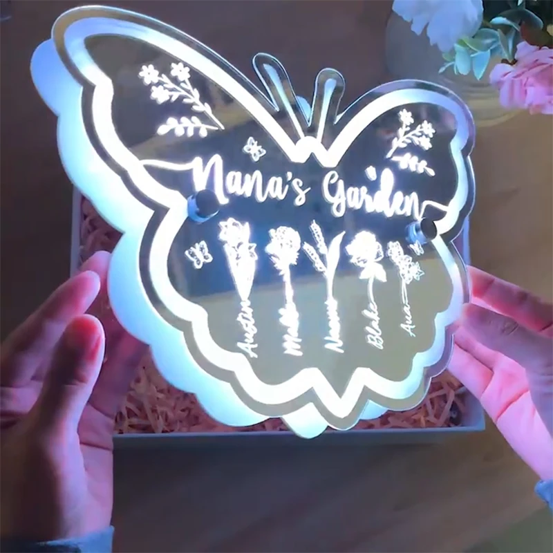 Luz de néon personalizada do espelho do nome para a decoração da parede