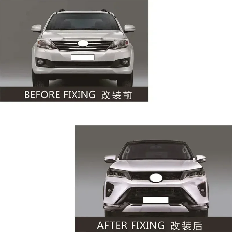 

Factory Sales 2012-2015 Upgrade To 2021 Style Body Kits Front Bumper Grille Fender Headlight，Body Kit For Fortuner