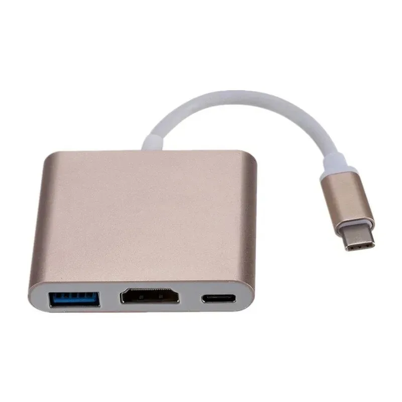 USB C zu HDMI-kompatiblen Aluminium USB 3,1 zu HDMI-kompatiblen 3,1 Konverter Adapter Typ C zu USB 3.0/Typ C Adapter Typ C Hub