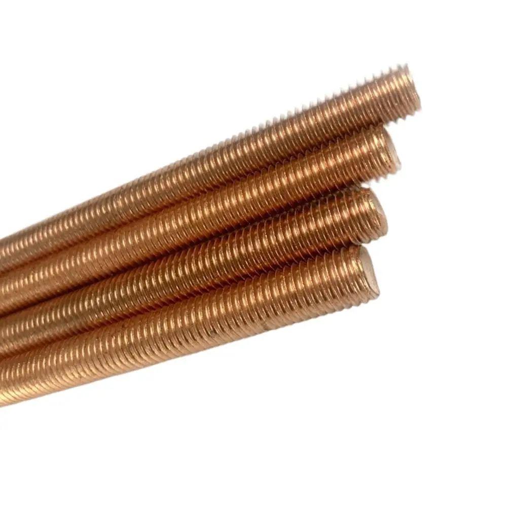 1Pc Copper Threaded Rod - M5/M6/M8/M10/M12 Sizes, 200mm Length | Red Copper Threaded Studding Bar
