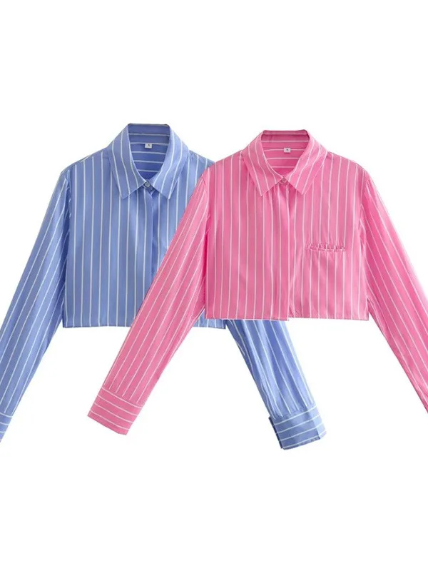 

Loose Striped ort irt Women's Casual Sle Button up Top Comfortable Fit Summer Faion Ladies' Premium Quali Blouse