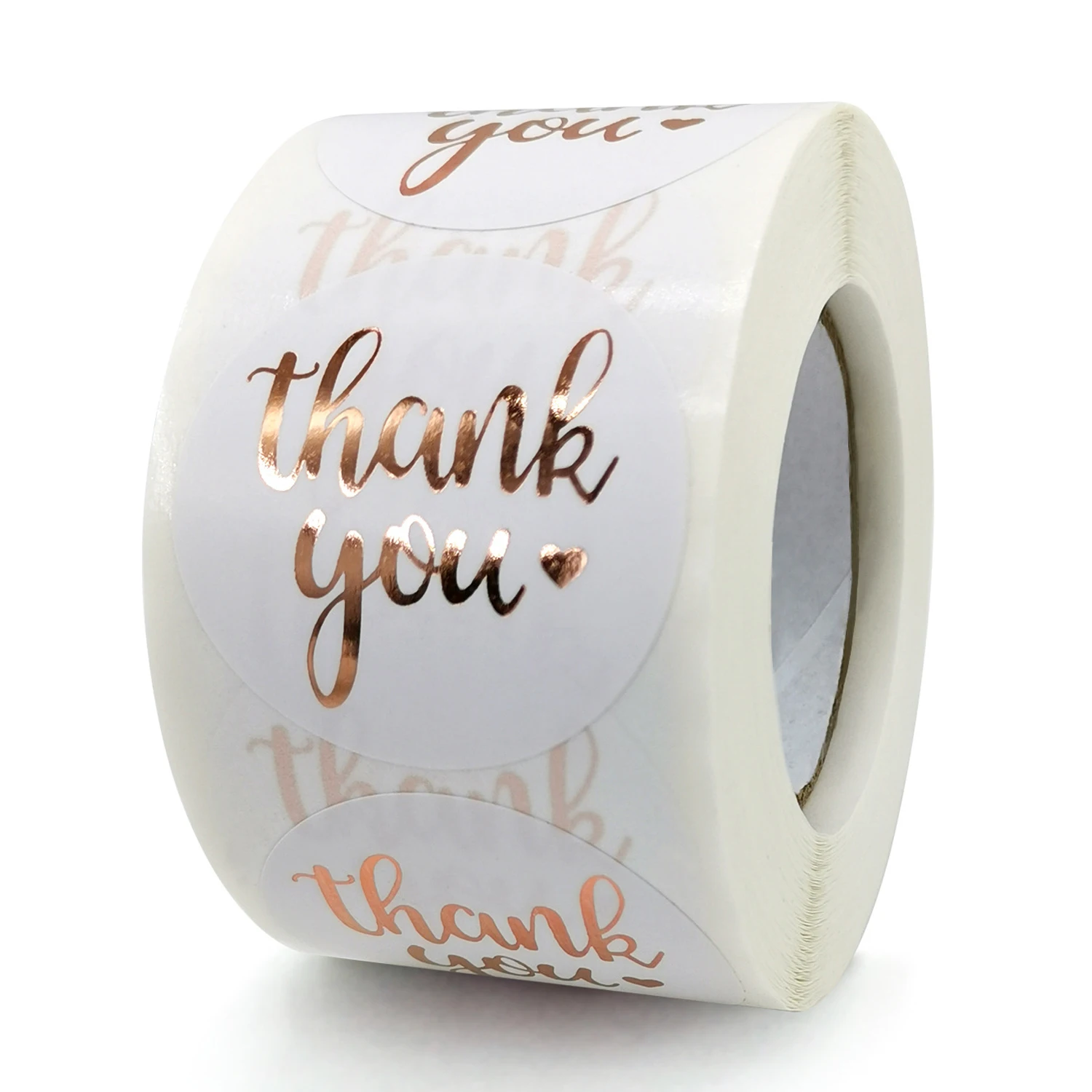 500pcs Rose Gold Foil 'Thank You' Stickers for Small Business Gift Seal Shipping Labels Envelope Decoration