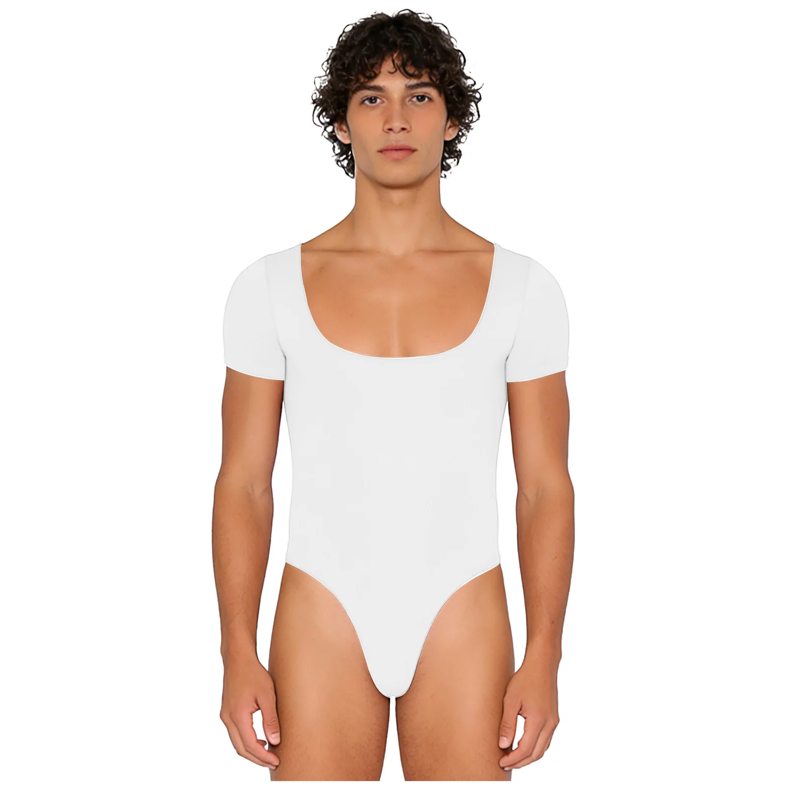 

Men Adults Pajamas Bodysuit Sexy One Piece Buttoned Crotch Slim-fit Rompers for Yoga Workout Gym Swim Home Casual Sleep Jumpsuit