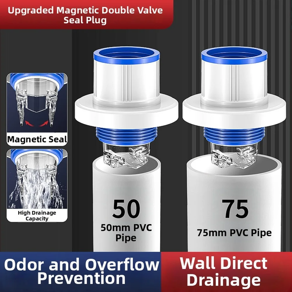 Sink Stopper Flip Design ABS Plastic for Bathroom For Kitchen Drain Pipe 50mm 75mm Magnetic Seal Smell Blocker