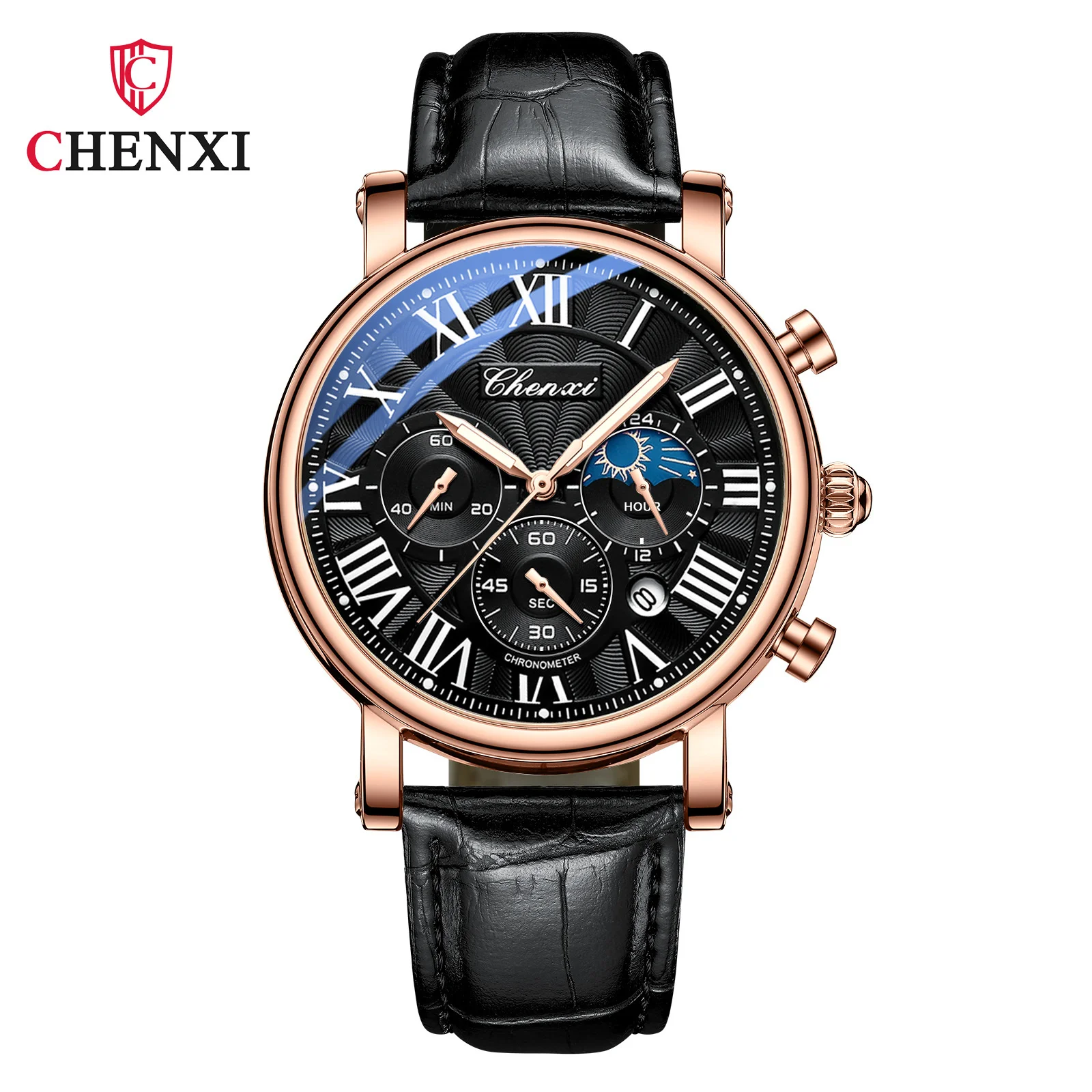 Men's Quartz Watch, Fashion Business Multi-function Analog Dial