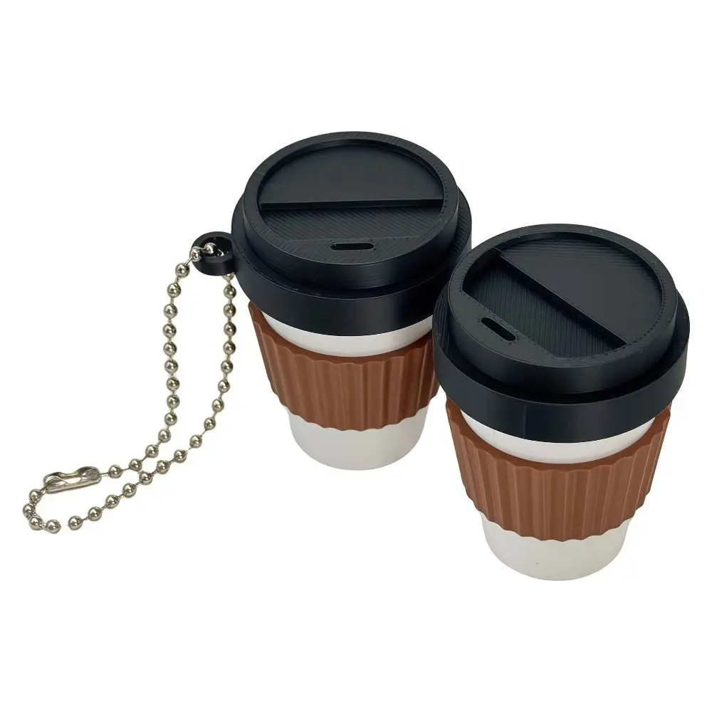 3D-gedruckter Clicker-Schlüsselanhänger, Simulations-Lebensmittel, lustiger Fingerknopf-Anhänger, Fidget-Sensorik-Kaffee-Beruhigungs-Schlüsselanhänger, Taschenanhänger – Detail 12