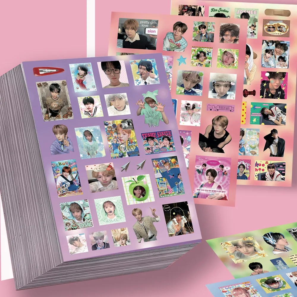 Waterproof Stickers Nct Wish Cut Film 8 Sheets Kpop Scrapbooking Material High Aesthetic Value for Business And Cultural Needs